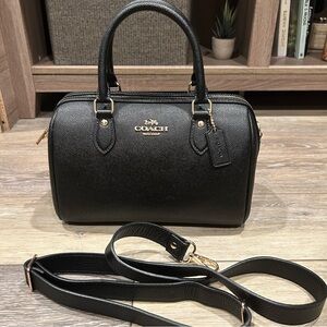 Coach Outlet Rowan Black Leather Satchel